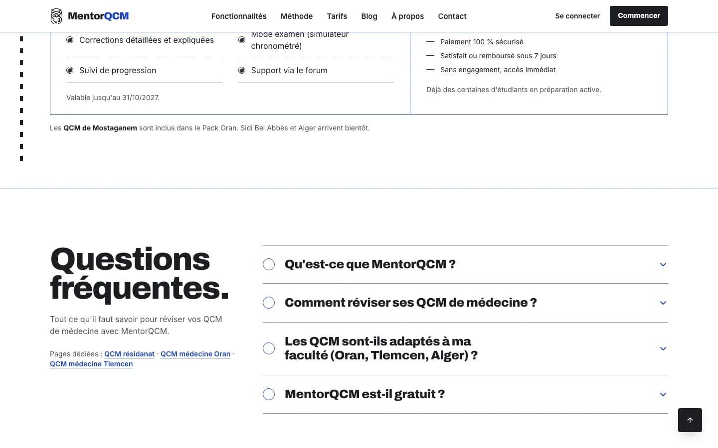 MentorQCM — Méthode et répétition espacée