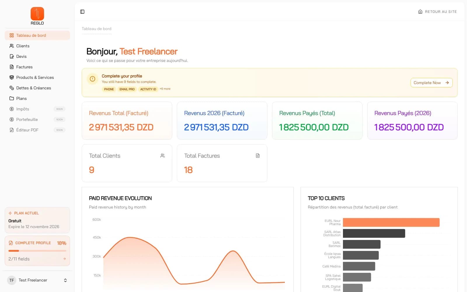 Reglo — Facturation & CRM